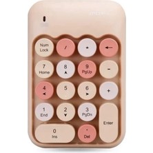 Rabbit Tech Renkli Daktilo Tarzı Vintage Kablosuz Wıreless Numeric Keypad 18 Tuşlu Sayısal Klavye Numpad