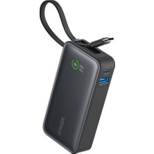 Anker 545 Nano Powerbank (30W, Dahili USB-C Kablosu) 10K Taşınabilir Şarj Cihazı, 1 USB-C, 1 USB-A ile PD 30W Maksimum Çıkış - A1259