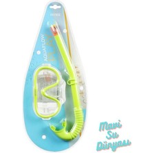 Mavi Su Dünyası Aqua Flow Play Yeşil Renk Şnorkel Set - Mavi Su Dünyası