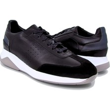 Trust Shoes Bağcıklı Siyah Erkek Deri Spor Ayakkabı