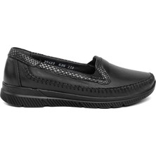 Forelli 29423 Kadın Siyah Deri Comfort Ayakkabı
