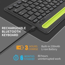 Rabbit Tech Telefon ve Tablet Klavye Tüm Cihazlar ile Uyumlu Ince Şarj Edilebilir Kablosuz Bluetooth Klavye