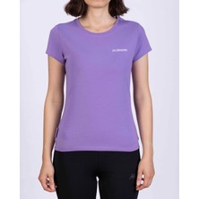 Kappa Kadın Mor Tişört Regular Fit Nefes Alabilir Kumaş ile Spor ve Günlük Kombin İçin Uygun