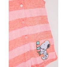 Snoopy  Elbise Neon Çizgili 9-12 Ay