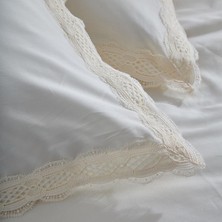 Nazik Home Asel 300 Tc Dantelli Pamuk Saten Süper King Size 6 Parça Nevresim Takımı