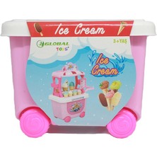 Global Toys Tekerlekli Dondurma Arabası Dükkan Oyun Seti Ice Cream Shop Şekerleme Seyyar Oyun Arabası