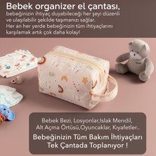 Meleni Baby Fermuarlı Bebek Giysi Çamaşır Çantası - Kulplu Temiz Kirli Kıyafet Çantası - Çok Amaçlı Çanta