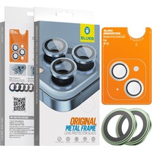 BLUEO iPhone 15 / 15 Plus Original Metal Frame Yeşil Kamera Lens Koruyucu - Çerçeve