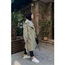 Bi Moda Haki Salaş Pamuk Gabardin Astarsız Trençkot