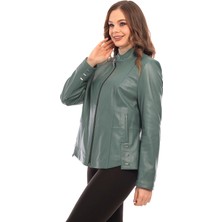 Sare Mod Loungwear Kadın Deri Ceket Deri Mont
