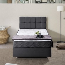 Setay Berlin Tek Kişilik Baza Başlık Comfort Yatak Seti Antrasit Gri