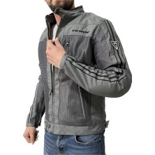 Venom Compass Gri Yazlık Motosiklet Ceketi 2XL Termal Yapı ile Sürtünmeye Dayanıklı