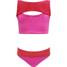 Look Me Omuz Askılı Çift Renk Cut-out Kesim 50UV Kız Çocuk Bikini Takımı BY NESSI BYRD