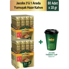 Jacobs 3'ü 1 Arada Yumuşak Hazır Kahve 40'lı x 2 Adet + Thermo Cup 650 ml