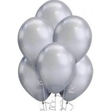 Çıtı Pıtı Store 10 Adet Gümüş Renk Metalik Balon