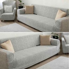 riselerhome Taş gri  Jakarlı Düz Desen Esnek Kanepe Kılıfı Tamıkı Koltuk Örtüsü 3+3+1+1 Yıkanabilir Koltuk Kılıfı Kanepe Çekyat Örtüsü