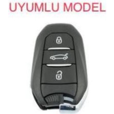 Şenyıldız Aksesuar Peugeot 208 308 508 2008 3008 5008 Rifter Anahtar Koruma Kılıfı Anahtarsız Çaliştırma Gri/gold