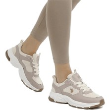 U.S. Polo Assn. Kadın Sorley Pudra Renk Yüksek Taban Sneaker Tekstil Malzeme Kauçuk Taban