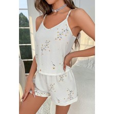 Bella Notte 2 Parça Ekru Baharın Sıcaklığı Gecelik Takım