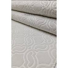 NarStore Home Elit Krem Embos Kabartmalı Yıkanabilir Kaymaz Taban Kesme Yolluk Halı