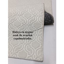 Nar Store Home Elit Krem Embos Kabartmalı Yıkanabilir Kaymaz Taban Kesme Yolluk Halı