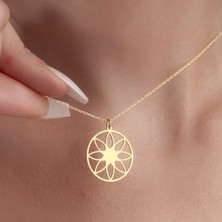 Decovienotr Tasarım Mandala Gümüş KOLYE,925 Ayar Gümüş Kolye,gümüş,rose Gold,altın Kaplama Kolye