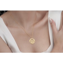 Decovienotr Lotus Çiçeği Mandala Gümüş KOLYE,925 Ayar Gümüş Kolye,gümüş,rose Gold,altın Kaplama Kolye