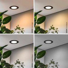 Maxled MX-1018G - 6W 3000K Gün Işığı | Siyah Kasa Sıva Altı Yuvarlak LED Panel