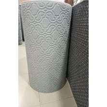 Nar Store Home Elit Gri Embos Kabartmalı Yıkanabilir Kaymaz Taban Kesme Yolluk Halı