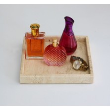 Gemboss Doğal Mermer Sunum Tepsi Organizer Stant Kare 22X22 cm