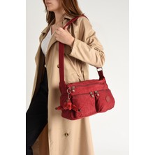 571 Collections Çapraz Askılı Ultra Hafif Çok Cepli Omuz Çantası Kırmızı (Model: 571-6R)