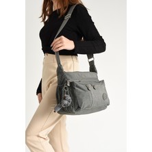 571 Collections Çapraz Askılı Ultra Hafif Çok Cepli Bayan Omuz Çantası Gri (Model:571-6C)