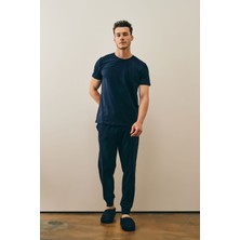 CMZ Collection Erkek Salaş Pijama Takımı Rahat Bisiklet Yaka Günlük Ince Takım