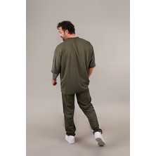 CMZ Collection Erkek Salaş Pijama Takımı Rahat Bisiklet Yaka Günlük Ince Takım