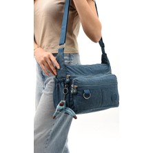571 Collections Çanta Çapraz Askılı Ultra Hafif Çok Cepli Bayan Omuz Çantası Mavi (Model: 571-6D)