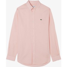 Nikke Lacoste Erkek Slim Fit Düğmeli Yaka Pembe Gömlek