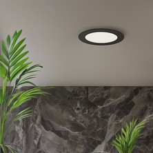 Maxled MX-1022G - 12W 3000K Gün Işığı | Siyah Kasa Sıva Altı Yuvarlak LED Panel