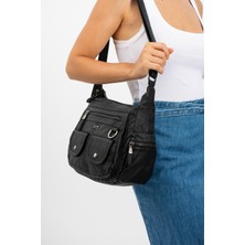 571 Collections Suni Deri Omuz Çantası Siyah (Model: 571-11-10G)