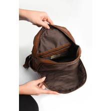 571 Collections Yıkanmış Deri Sırt Çantası Taba (Model: 571-9-11A)