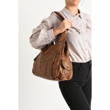 571 Collections Çanta Suni Deri Omuz Çantası Taba (Model: 571-11-13C)