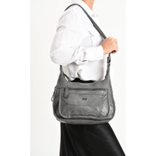 571 Collections Suni Deri Omuz Çantası Gri (Model: 571-11-13F)