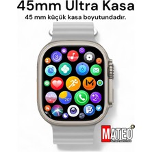 Mateo 200-300 Mah Akıllı Saat Watch Ultra 45MM ve Bluetooth Kablosuz Kulaklık Android Ios Uyumlu 2 In 1 G