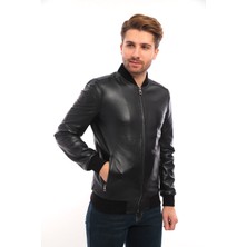 Sare Mod Slim Fit Erkek Deri Ceket Deri Mont