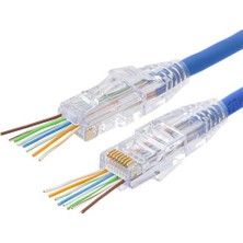 Anktek 10 Adet Yeni Nesil Delikli Açık Uçlu Cat6 Ez RJ45 Konnektör Utp Jack