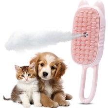 Akotron Pembe Renkli Buharlı Kedi Köpek Tarağı Şarjlı Pet Masaj Aleti ile Hassas Temizlik ve Bakım