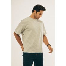 Giyadda Unisex Pamuklu Bisiklet Yaka Oversize Bol Boyfriend Örme T-Shirt