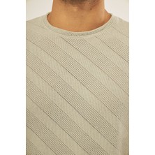 Giyadda Unisex Pamuklu Bisiklet Yaka Oversize Bol Boyfriend Örme T-Shirt