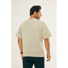 Giyadda Unisex Pamuklu Bisiklet Yaka Oversize Bol Boyfriend Örme T-Shirt