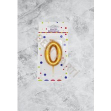 Best Parti 0 Rakamı Gold Renk Duğum Günü Pasta Mumu