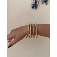 Mi Brillo Accessories Gold Renk Akardiyon Bileklik
